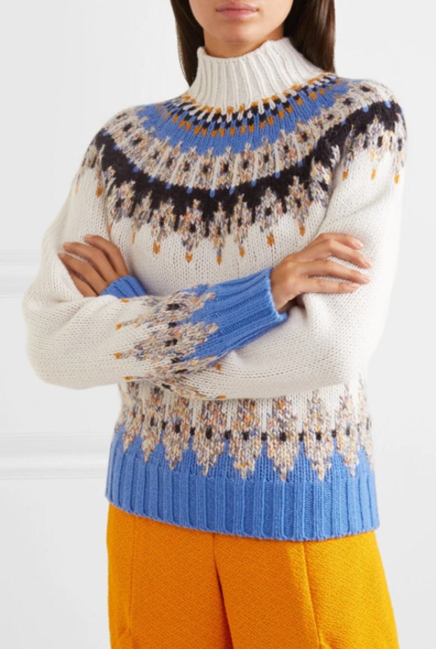 Stine Goya Justin Fair Isle Turtleneck Sweater Wool Multicolor Scandi Knit XS